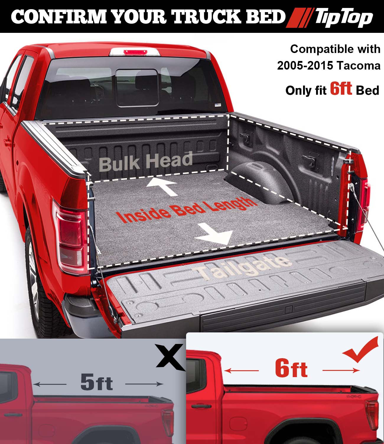 4-Fold Soft Tonneau Cover For 2014-2024 Toyota Tundra 5.5FT Bed - Black, Waterproof
