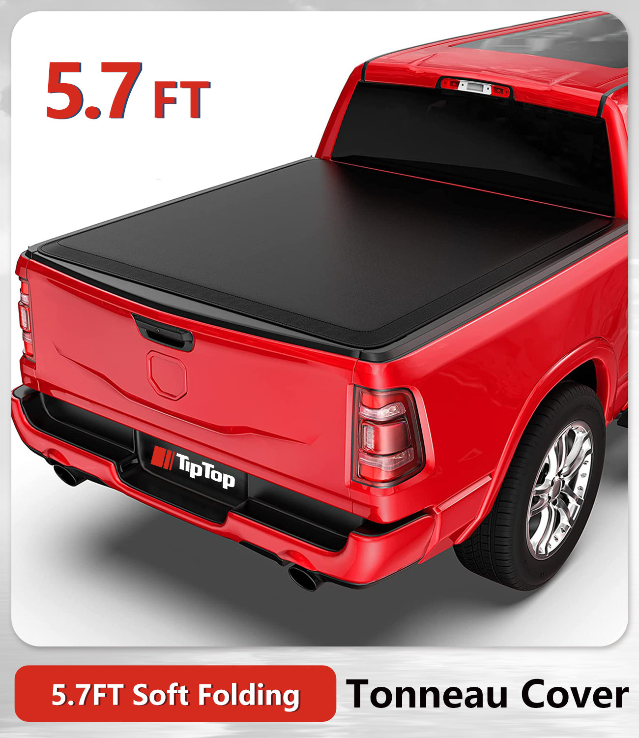 thumbnail image 2 of Earthauto 4-Fold Tonneau Cover For Ram 1500 (2009-2021) – 5.7/5.8FT Bed, No Ram Box 2 of 6